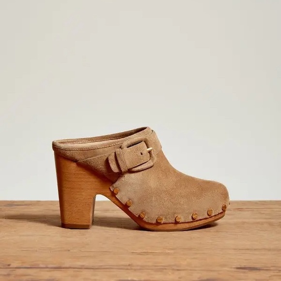 Veronica Beard Shoes - Veronica Beard Dacey Studded Suede Clog in sand suede